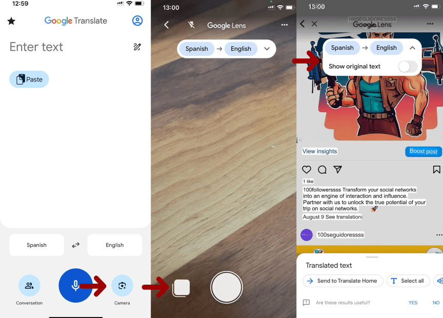 Cómo traducir una captura de pantalla con Google translate