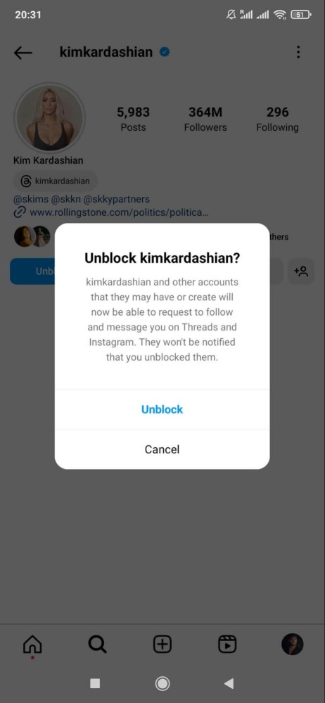 desbloquear a alguien en Instagram 3